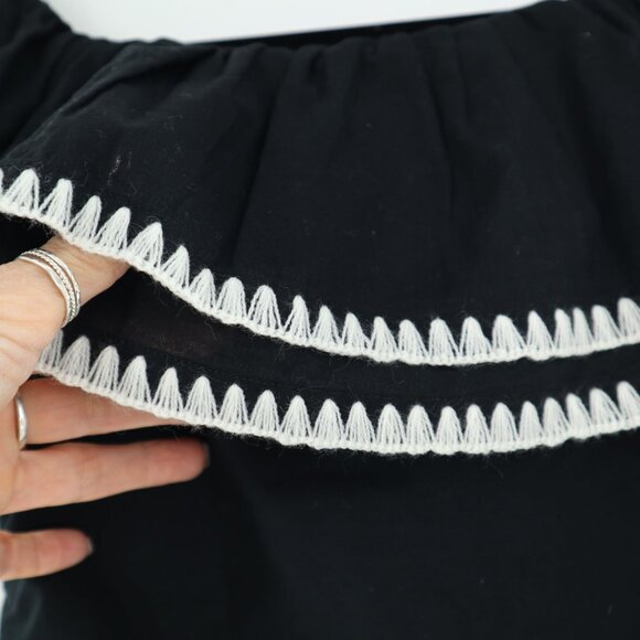 J. Crew Ruffle Top Womens XXS Black Boho Romantic Feminine Resort Vacation NWT - Picture 6 of 12